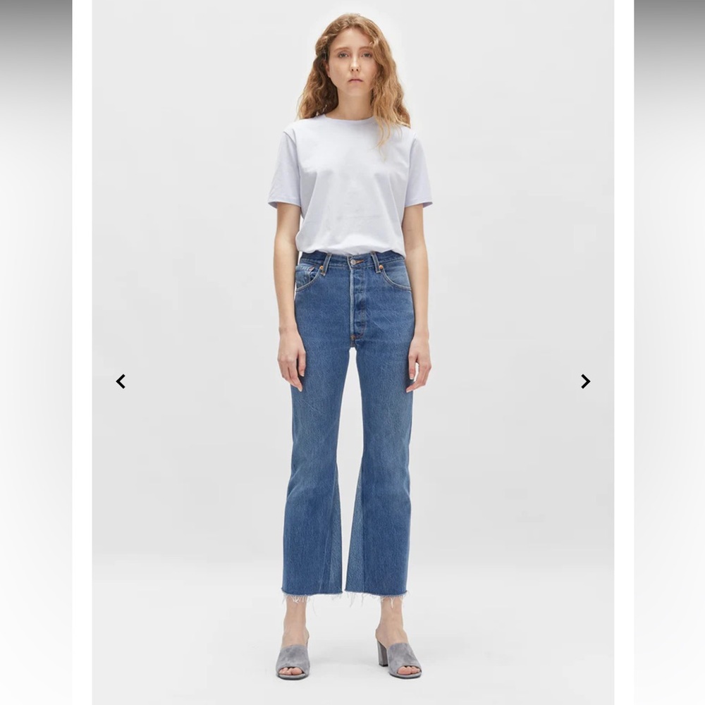 redone x levi’s high rise flare cropped jeans